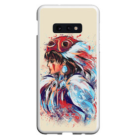 Чехол для Samsung S10E с принтом Princess Mononoke в Белгороде, Силикон | Область печати: задняя сторона чехла, без боковых панелей | Тематика изображения на принте: eboshi | ghibli | hayao | hime | lady | miyazaki | mononoke | princess | studio | аситака | волчица | гибли | дух леса | мононоке | моро | сан