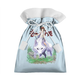 Подарочный 3D мешок с принтом Princess Mononoke в Белгороде, 100% полиэстер | Размер: 29*39 см | Тематика изображения на принте: eboshi | ghibli | hayao | hime | lady | miyazaki | mononoke | princess | studio | аситака | волчица | гибли | дух леса | мононоке | моро | сан