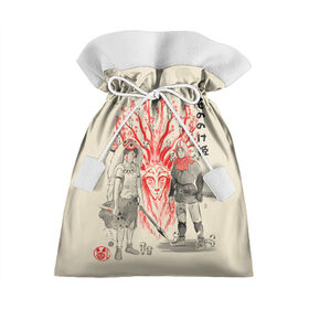 Подарочный 3D мешок с принтом Принцесса Мононоке в Белгороде, 100% полиэстер | Размер: 29*39 см | Тематика изображения на принте: eboshi | ghibli | hayao | hime | lady | miyazaki | mononoke | princess | studio | аситака | волчица | гибли | дух леса | мононоке | моро | сан