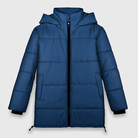 Женская зимняя куртка 3D с принтом 19-4052 Classic Blue в Белгороде, верх — 100% полиэстер; подкладка — 100% полиэстер; утеплитель — 100% полиэстер | длина ниже бедра, силуэт Оверсайз. Есть воротник-стойка, отстегивающийся капюшон и ветрозащитная планка. 

Боковые карманы с листочкой на кнопках и внутренний карман на молнии | 9 4052 | без дизайна | без принта | без узора | главный цвет 2020 года | код цвета | нг | новый год | праздник | про | рождество | синий | синяя одежда | цвет нового года