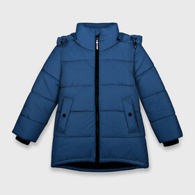 Зимняя куртка для девочек 3D с принтом 19-4052 Classic Blue в Белгороде, ткань верха — 100% полиэстер; подклад — 100% полиэстер, утеплитель — 100% полиэстер. | длина ниже бедра, удлиненная спинка, воротник стойка и отстегивающийся капюшон. Есть боковые карманы с листочкой на кнопках, утяжки по низу изделия и внутренний карман на молнии. 

Предусмотрены светоотражающий принт на спинке, радужный светоотражающий элемент на пуллере молнии и на резинке для утяжки. | 9 4052 | без дизайна | без принта | без узора | главный цвет 2020 года | код цвета | нг | новый год | праздник | про | рождество | синий | синяя одежда | цвет нового года