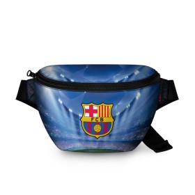 Поясная сумка 3D с принтом FC Barcelona в Белгороде, 100% полиэстер | плотная ткань, ремень с регулируемой длиной, внутри несколько карманов для мелочей, основное отделение и карман с обратной стороны сумки застегиваются на молнию | barcelona | spain | барселона | испания