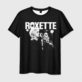 Мужская футболка 3D с принтом Roxette в Белгороде, 100% полиэфир | прямой крой, круглый вырез горловины, длина до линии бедер | Тематика изображения на принте: pop | rock | roxette | мари фредрикссон | пер гессле | поп | поп рок. евро поп | рок | роксет | роксэт