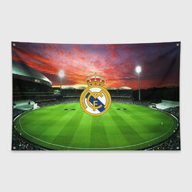 Флаг-баннер с принтом FC Real Madrid в Белгороде, 100% полиэстер | размер 67 х 109 см, плотность ткани — 95 г/м2; по краям флага есть четыре люверса для крепления | real madrid | spain | испания | реал