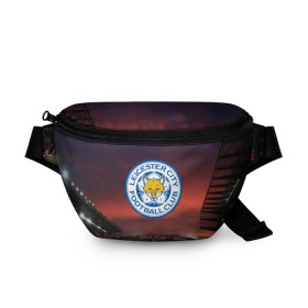 Поясная сумка 3D с принтом FC Leicester City в Белгороде, 100% полиэстер | плотная ткань, ремень с регулируемой длиной, внутри несколько карманов для мелочей, основное отделение и карман с обратной стороны сумки застегиваются на молнию | 