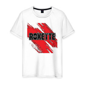 Мужская футболка хлопок с принтом Roxette в Белгороде, 100% хлопок | прямой крой, круглый вырез горловины, длина до линии бедер, слегка спущенное плечо. | roxette | европоп | музыка | поп | ро | рок | роксэт