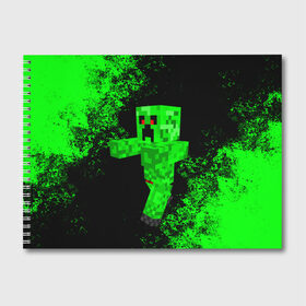 Альбом для рисования с принтом MINECRAFT в Белгороде, 100% бумага
 | матовая бумага, плотность 200 мг. | Тематика изображения на принте: game | minecraft | блоки | игра | квадраты | компьютерная игра | крипер | майнкрафт