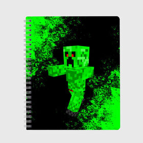 Тетрадь с принтом MINECRAFT в Белгороде, 100% бумага | 48 листов, плотность листов — 60 г/м2, плотность картонной обложки — 250 г/м2. Листы скреплены сбоку удобной пружинной спиралью. Уголки страниц и обложки скругленные. Цвет линий — светло-серый
 | Тематика изображения на принте: game | minecraft | блоки | игра | квадраты | компьютерная игра | крипер | майнкрафт
