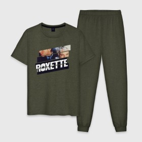Мужская пижама хлопок с принтом Roxette в Белгороде, 100% хлопок | брюки и футболка прямого кроя, без карманов, на брюках мягкая резинка на поясе и по низу штанин
 | Тематика изображения на принте: 