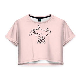 Женская футболка Cropp-top с принтом Отель Хазбин в Белгороде, 100% полиэстер | круглая горловина, длина футболки до линии талии, рукава с отворотами | angel | dust | hazbin hotel | даст | демон | отель хазбин | энджел