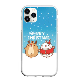 Чехол для iPhone 11 Pro Max матовый с принтом Molang Merry Christmas в Белгороде, Силикон |  | Тематика изображения на принте: chicken | christmas | deer | korea | molang | newyear | piupiu | rabbit | smow | snowflakes | winter | год | зима | корея | кролик | моланг | новый | олень | пиу | рождество | снег | снежинка