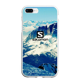 Чехол для iPhone 7Plus/8 Plus матовый с принтом SALOMON в Белгороде, Силикон | Область печати: задняя сторона чехла, без боковых панелей | salomon | горы | снег | спорт