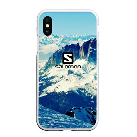 Чехол для iPhone XS Max матовый с принтом SALOMON в Белгороде, Силикон | Область печати: задняя сторона чехла, без боковых панелей | salomon | горы | снег | спорт