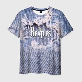 Мужская футболка 3D с принтом The Beatles в Белгороде, 100% полиэфир | прямой крой, круглый вырез горловины, длина до линии бедер | Тематика изображения на принте: england | group | jeans | legend | liverpool | music | rock | the beatles | англия | битлз | группа | джинса | легенда | ливерпуль | музыка | рок