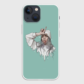 Чехол для iPhone 13 mini с принтом Billie Eilish Mint Art в Белгороде,  |  | Тематика изображения на принте: bad | bad guy | billi | billie | billie eilish | eilish | good girl | music | swag | айлиш | беляш | били | били айлиш | билли | билли айлиш | билли эйлиш | биляш | музка | певица | эйлиш