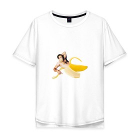Мужская футболка хлопок Oversize с принтом Николас Кейдж в банане в Белгороде, 100% хлопок | свободный крой, круглый ворот, “спинка” длиннее передней части | Тематика изображения на принте: mem | memes | актер | банан | знаменитость | мем | николас кейдж | прикол | смешная картинка | юмор