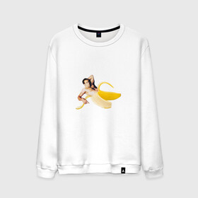 Мужской свитшот хлопок с принтом Николас Кейдж в банане в Белгороде, 100% хлопок |  | mem | memes | актер | банан | знаменитость | мем | николас кейдж | прикол | смешная картинка | юмор