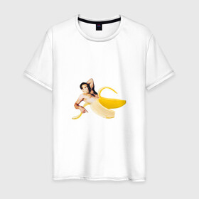 Мужская футболка хлопок с принтом Николас Кейдж в банане в Белгороде, 100% хлопок | прямой крой, круглый вырез горловины, длина до линии бедер, слегка спущенное плечо. | mem | memes | актер | банан | знаменитость | мем | николас кейдж | прикол | смешная картинка | юмор