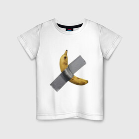 Детская футболка хлопок с принтом  Банан за 120 тысяч долларов в Белгороде, 100% хлопок | круглый вырез горловины, полуприлегающий силуэт, длина до линии бедер | art basel | banan | mem | memas | meme | мем | мемас | мемчик