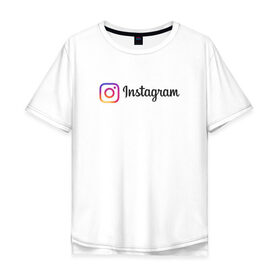 Мужская футболка хлопок Oversize с принтом INSTAGRAM в Белгороде, 100% хлопок | свободный крой, круглый ворот, “спинка” длиннее передней части | Тематика изображения на принте: insta | instagram | instagramm | social | видео | инста | инстаграм | инстаграмм | приложение | социальная сеть | фото