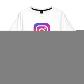 Мужская футболка хлопок Oversize с принтом INSTAGRAM в Белгороде, 100% хлопок | свободный крой, круглый ворот, “спинка” длиннее передней части | Тематика изображения на принте: insta | instagram | instagramm | social | видео | инста | инстаграм | инстаграмм | приложение | социальная сеть | фото