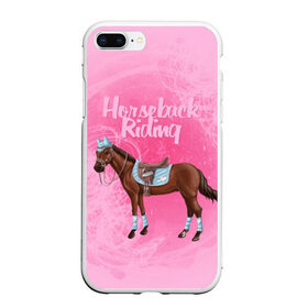 Чехол для iPhone 7Plus/8 Plus матовый с принтом Horseback Rading в Белгороде, Силикон | Область печати: задняя сторона чехла, без боковых панелей | животные | конный спорт | конь | лошадь | наездник | спорт