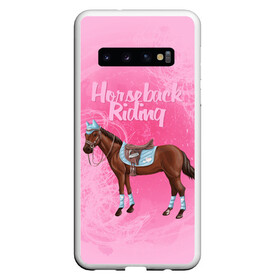 Чехол для Samsung Galaxy S10 с принтом Horseback Rading в Белгороде, Силикон | Область печати: задняя сторона чехла, без боковых панелей | животные | конный спорт | конь | лошадь | наездник | спорт