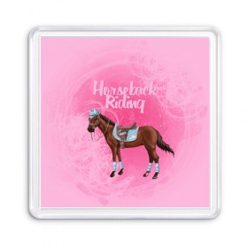 Магнит 55*55 с принтом Horseback Rading в Белгороде, Пластик | Размер: 65*65 мм; Размер печати: 55*55 мм | животные | конный спорт | конь | лошадь | наездник | спорт