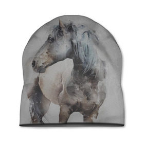 Шапка 3D с принтом лошадь в Белгороде, 100% полиэстер | универсальный размер, печать по всей поверхности изделия | животные | конный спорт | конь | лошадь | наездник | спорт