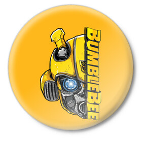 Значок с принтом Transformers Bumblebee в Белгороде,  металл | круглая форма, металлическая застежка в виде булавки | bumblebee | transformers | автоботы | бамблби | мегатрон | оптимус прайм | роботы | трансформеры