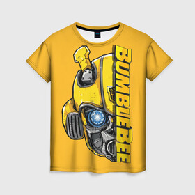 Женская футболка 3D с принтом Transformers Bumblebee в Белгороде, 100% полиэфир ( синтетическое хлопкоподобное полотно) | прямой крой, круглый вырез горловины, длина до линии бедер | bumblebee | transformers | автоботы | бамблби | мегатрон | оптимус прайм | роботы | трансформеры