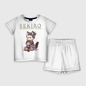 Детский костюм с шортами 3D с принтом Sekiro:Shadows Die Twice в Белгороде,  |  | action | game | japan | sekiro shadows die twice | wolf | воин | волк | игра | сенгоку | экшен | япония