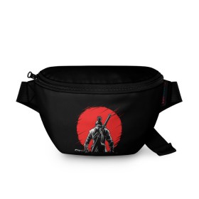 Поясная сумка 3D с принтом Sekiro: Shadows Die Twice в Белгороде, 100% полиэстер | плотная ткань, ремень с регулируемой длиной, внутри несколько карманов для мелочей, основное отделение и карман с обратной стороны сумки застегиваются на молнию | armed | death | die | game | japan | ninja | one | samurai | sekiro | shadow | shinobi | wolf | волк | игра | ниндзя | самураи | самурай | тени | тень | шиноби | япония