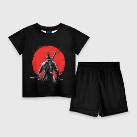 Детский костюм с шортами 3D с принтом Sekiro: Shadows Die Twice в Белгороде,  |  | armed | death | die | game | japan | ninja | one | samurai | sekiro | shadow | shinobi | wolf | волк | игра | ниндзя | самураи | самурай | тени | тень | шиноби | япония