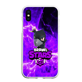 Чехол для iPhone XS Max матовый с принтом BRAWL STARS CROW в Белгороде, Силикон | Область печати: задняя сторона чехла, без боковых панелей | 2020 | android | brawl stars | crow | games | leon | mobile game | stars | бравл старс | ворон | игры | леон | мобильные игры