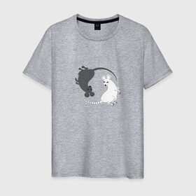 Мужская футболка хлопок с принтом Крысы Инь Ян 2020 год в Белгороде, 100% хлопок | прямой крой, круглый вырез горловины, длина до линии бедер, слегка спущенное плечо. | 