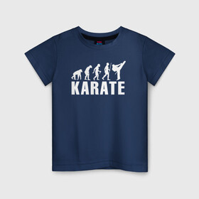 Детская футболка хлопок с принтом Karate Evolution в Белгороде, 100% хлопок | круглый вырез горловины, полуприлегающий силуэт, длина до линии бедер | боевое искусство | боец | карате | каратэ | каратэ боец | каратэ воин | каратэ до | карте кёкусинкай | кёкусинкай | киокусинкай | пустая рука | путь пустой руки | рука тан | самооборона