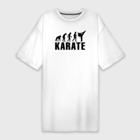 Платье-футболка хлопок с принтом Karate Evolution в Белгороде,  |  | боевое искусство | боец | карате | каратэ | каратэ боец | каратэ воин | каратэ до | карте кёкусинкай | кёкусинкай | киокусинкай | пустая рука | путь пустой руки | рука тан | самооборона