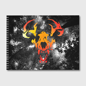 Альбом для рисования с принтом Dead By Daylight icon art 4 в Белгороде, 100% бумага
 | матовая бумага, плотность 200 мг. | daylight | dead | game | horror | logo | survival | игра | лес | лого | хоррор
