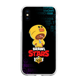 Чехол для iPhone XS Max матовый с принтом BRAWL STARS SALLY LEON в Белгороде, Силикон | Область печати: задняя сторона чехла, без боковых панелей | brawl stars | crow | leon | leon shark | sally leon | shark | stars | акула | берли | ворон | леон | леон акула | спайк | эль примо