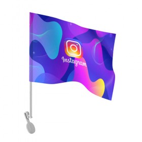 Флаг для автомобиля с принтом Instagram Exclusive в Белгороде, 100% полиэстер | Размер: 30*21 см | insta | instagram | instagramm | social | видео | инста | инстаграм | инстаграмм | приложение | социальная сеть | фото