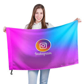 Флаг 3D с принтом INSTAGRAM в Белгороде, 100% полиэстер | плотность ткани — 95 г/м2, размер — 67 х 109 см. Принт наносится с одной стороны | insta | instagram | instagramm | social | видео | инста | инстаграм | инстаграмм | приложение | социальная сеть | фото