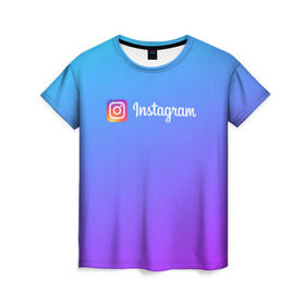 Женская футболка 3D с принтом INSTAGRAM GRADIENT в Белгороде, 100% полиэфир ( синтетическое хлопкоподобное полотно) | прямой крой, круглый вырез горловины, длина до линии бедер | insta | instagram | instagramm | social | видео | инста | инстаграм | инстаграмм | приложение | социальная сеть | фото