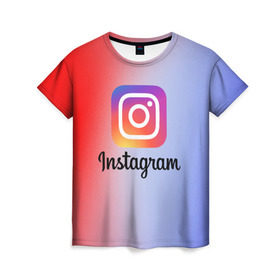 Женская футболка 3D с принтом INSTAGRAM в Белгороде, 100% полиэфир ( синтетическое хлопкоподобное полотно) | прямой крой, круглый вырез горловины, длина до линии бедер | insta | instagram | instagramm | social | видео | инста | инстаграм | инстаграмм | приложение | социальная сеть | фото