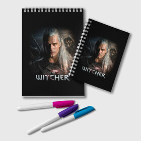 Блокнот с принтом THE WITCHER в Белгороде, 100% бумага | 48 листов, плотность листов — 60 г/м2, плотность картонной обложки — 250 г/м2. Листы скреплены удобной пружинной спиралью. Цвет линий — светло-серый
 | geralt | netflix | the witcher | witcher | ведьмак | геральт | йенифер | нетфликс | сериал ведьмак | трисс | цири