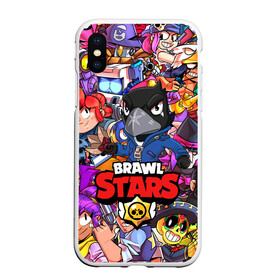 Чехол для iPhone XS Max матовый с принтом BRAWL STARS CROW в Белгороде, Силикон | Область печати: задняя сторона чехла, без боковых панелей | brawl stars | brawl stars все персонажи | crow | leon | leon shark | sally leon | shark | stars | акула | берли | ворон | леон | леон акула | спайк | эль примо