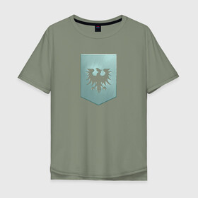 Мужская футболка хлопок Oversize с принтом GALLENTE в Белгороде, 100% хлопок | свободный крой, круглый ворот, “спинка” длиннее передней части | eve | eve online | gallente | галленте | игры | эмблема