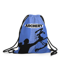 Рюкзак-мешок 3D с принтом Archery в Белгороде, 100% полиэстер | плотность ткани — 200 г/м2, размер — 35 х 45 см; лямки — толстые шнурки, застежка на шнуровке, без карманов и подкладки | archer | archery | bow | bow hunter | bowhunter | лук | лучник | стрельба из лука
