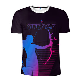 Мужская футболка 3D спортивная с принтом Archer в Белгороде, 100% полиэстер с улучшенными характеристиками | приталенный силуэт, круглая горловина, широкие плечи, сужается к линии бедра | archer | archery | bow | bow hunter | bowhunter | лук | лучник | стрельба из лука