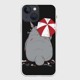 Чехол для iPhone 13 mini с принтом Тоторо и Umbrella Corp. в Белгороде,  |  | anime | hayao miyazaki | japanese | meme | miyazaki | piano | studio ghibli | tokyo | totoro | гибли | котобус | мой | сосед | сусуватари | тонари | тоторо | хаяо миядзаки